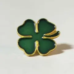 四つ葉のクローバー ピンバッジ グリーン ゴールド ラッキーモチーフ 小物