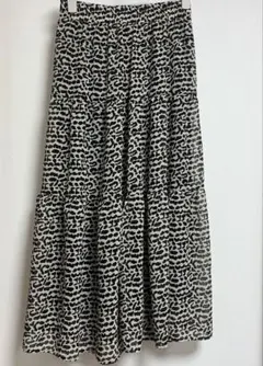 ヒョウ柄 アニマル柄 ロングスカート Mサイズ フレアスカート ゼブラ 春夏秋