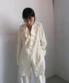 2WAY EMBROIDERY RUFFLE BLOUSE アイボリー