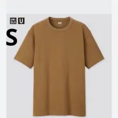 UNIQLO ユニクロユー メンズ S ブラウン クルーネックTシャツ 半袖