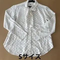 UNIQLO ユニクロ レーヨンボウタイブラウス 長袖 白 ドット