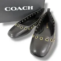 箱付✨COACH コーチ ウェンディ バレエ・グロメットフラットシューズ 7.5