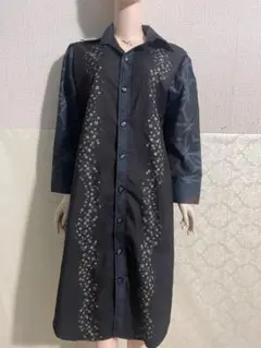 着物リメイクシャツワンピース　大島紬　3月中旬から発送