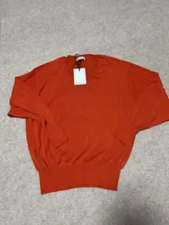 バンヤードストーム　オレンジ Vネック 長袖ニットFREE