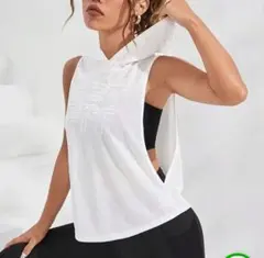 GET FIT メッシュフードタンクトップ