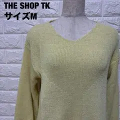 THE SHOP TK Vネック長袖ニット M 黄色 ゆったり 秋冬【1424】のサムネイル