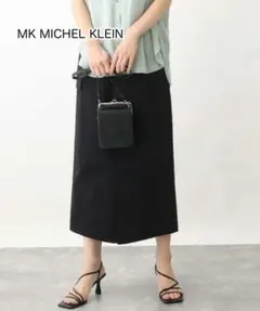 MK MICHEL KLEIN ドライタッチカーゴデザインスカート/洗える 黒のサムネイル