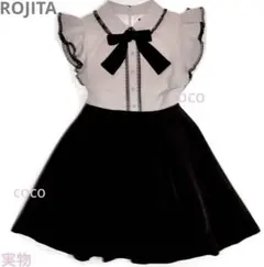 ROJITAワンピース リボン ブラック黒ピンク ノースリーブ レース 地雷系