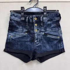 デニム ハイウエストショートパンツ(M)
