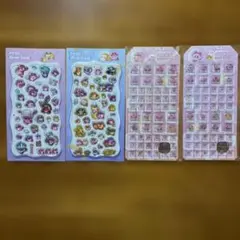 シールセット　かたい凹まないシール2枚、ドロップブロックタイルシール2枚　まとめ