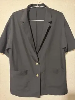 GU 黒 ショートスリーブ テーラードジャケット Mサイズ