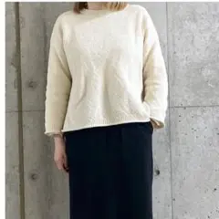 studio CLIP 5ゲージリリヤーン鹿の子プルオーバー　アイボリー