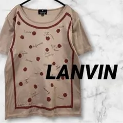 LANVIN 半袖Tシャツ ベージュ ドット柄 ラインストーン