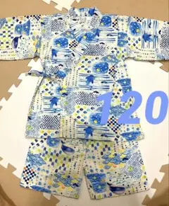 【日本製】甚平120cm ジンベイザメ くじら　東商店　綿100%