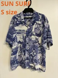 SUN SURF サンサーフ M品番 和柄 つる 鶴 タンチョウ 総柄アロハ