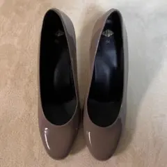 23.5cm グレー エナメル パンプスレディース ハイヒール 日本製