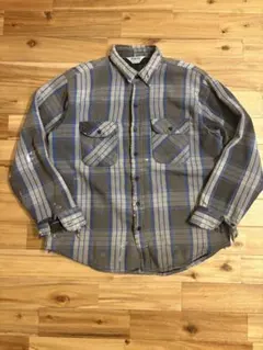 80s fivebrother キルティングネル ヘビネル 青灰　USA製