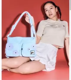 【Casselini】キャセリーニFILAフラワーショルダーバッグ ブルーのサムネイル