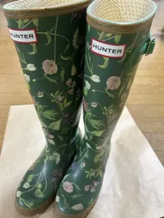 メルカリ市値下げ！！【24㎝】HUNTER RHSコラボ花柄ロングレインブーツ