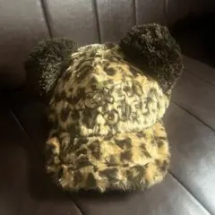【24時間以内発送】disney ヒョウ柄ファーキャップ
