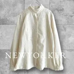 ★送料込み★ニューヨーカー　NEWYORKER　レースフリル襟ブラウス♪シャツのサムネイル