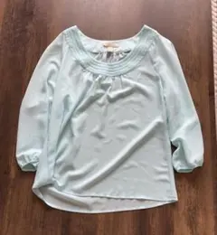BANANA REPUBLIC 水色 Lサイズ 五分袖ブラウス