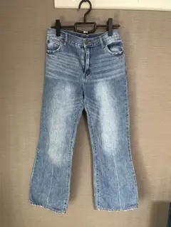 フレアカットデニムパンツ ライトブルー