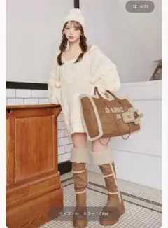 darich フェイクムートンニーハイブーツ