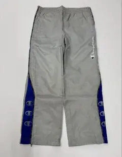 Champion サイドジッパーパンツ グレー/ブルー130新品タグなし