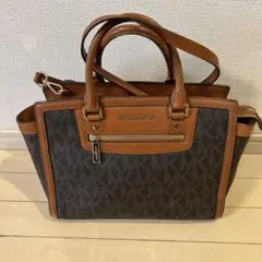 MICHAEL KORS ハンドバッグ ブラウン 総柄 ゴールド金具 - メルカリ