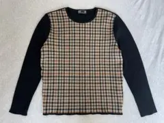 【極美品】DAKS ハウスチェック 長袖　ニット　セーター M ダックス　ゴルフ