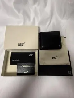 MONTBLANC 二つ折り財布 ブラック レザー　モンブラン　箱つきのサムネイル