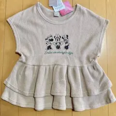 フタフタ　ミニーちゃん　チュニック　ワッフル　レトロ　キッズ　女の子　120cm