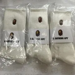 A BATHING APE アベイシングエイプ ホワイトソックス　3足セット