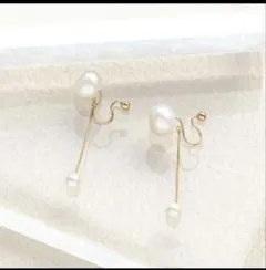ジュピター ダブル 淡水パール イヤリング スイングのサムネイル