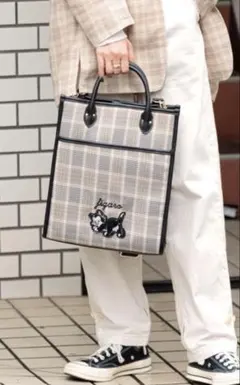 ディズニー フィガロ チェック柄バッグ