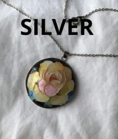ビンテージ　七宝焼　シルバー　ネックレス　SILVER　薔薇モチーフ
