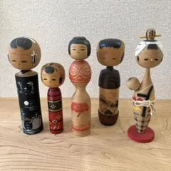 日本の伝統的こけしセット　5体 工芸品　昭和レトロ
