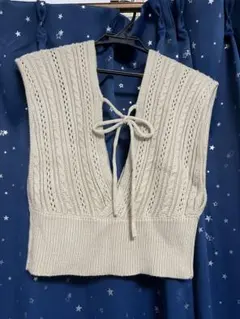 olive des olive ニットベスト ベージュ