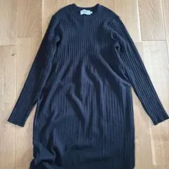 AZUL BY MOUSSY ブラックリブ編みワンピース M