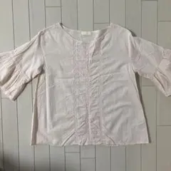 淡ピンク フレアスリーブ ブラウス
