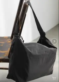 グローバルワーク 撥水ナイロンショルダーバッグ ブラック