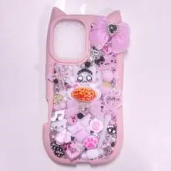 iPhone16 スマホケースデコ デコ電 平成女児 地雷系 メイド