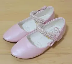 フォーマルシューズ 女の子 21cm パール ピンク 発表会 面ファスナー