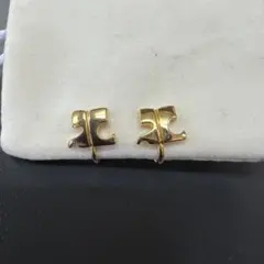 クレージュ ロゴ ヴィンテージ ゴールド クリップ式 イヤリング アクセサリー