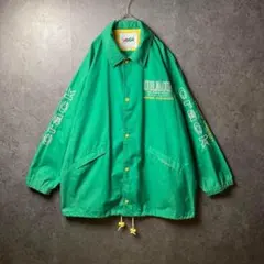 VINTAGE jacket 　薄生地　古着　緑　黄色　刺繍　アーム　ポケットのサムネイル