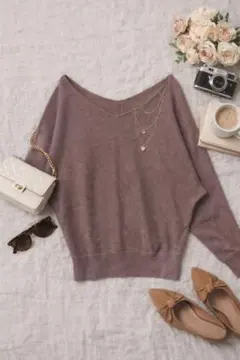 極美品☆アプワイザーリッシェ 上品モカニット [M]