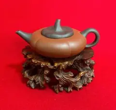 中国美術 中国宜興 柿扁壺　紫砂壺　紫砂茶壺 茶器 茶道具