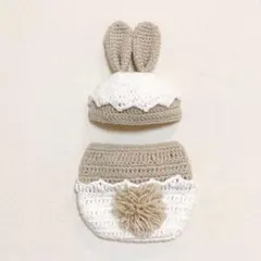 ベビーコスチューム　たまこのうさぎ ベージュ ＊ ニューボーン　ハーフバースデー