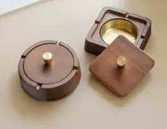木製と真鍮の収納コンテナセット
